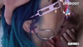 Two hot babes Emily Willis and Jewelz Blu seduced a guy for a threesome