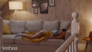 Two hot lesbians enjoy each other with a vibrator in a sensual scene