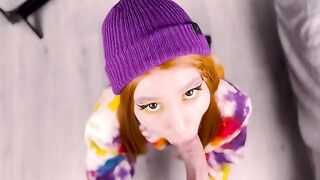 Redhead presented her ass after giving a blowjob in 4K