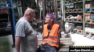 Climate activist is getting fucked by an old man
