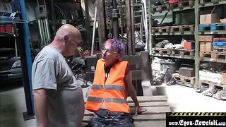 Climate activist is getting fucked by an old man