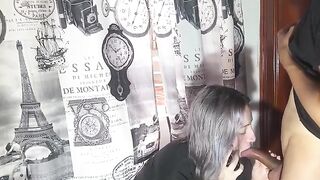The very unfaithful girl cheats on her boyfriend with her stepbrother while talking to him on the phone