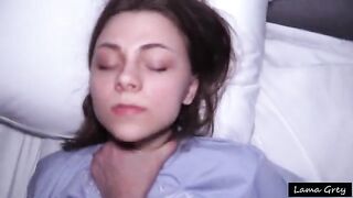 The innocent-looking girl is used as a cum dumpster on cam