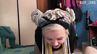A girl was sucking the cock of her neighbor in a steamy scene