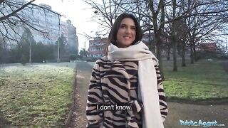 A beautiful brunette biology student got fucked by a stranger for cash