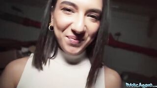 A beautiful brunette biology student got fucked by a stranger for cash