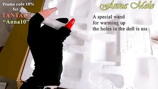 Hot babe Anna Mole shows off her big ass while playing with a toy on Tantaly