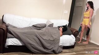 The husband allowed his wife to sleep with his friend on the couch
