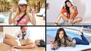 Asian Teen Compilation with Ember Snow, Honey Gold, Lulu Chu, and Vina Sky