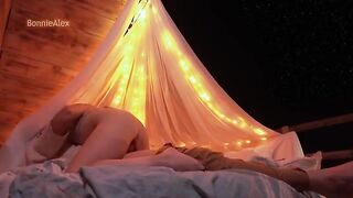 A pair engage in gentle sex with a wonderful view, embodying true romance
