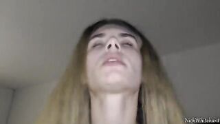 A pretty teen with pink lips gets her pussy dripping wet