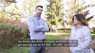 Public Agent Cheating Spanish wife gets fucked in public by the agent