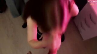 A hot chick seduced her roommate through the feet and skirt