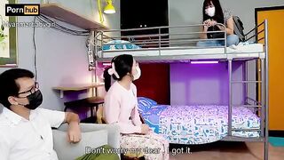 The girl is caught in a compromising situation with someone else