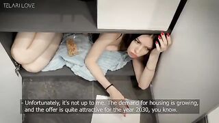 A girl tried to extend the wardrobe lease but ended up with a creampie