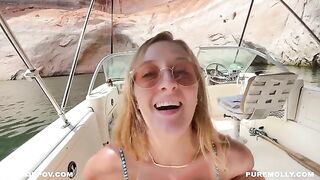 Amateur couple fucks on a boat in public, high on Molly Pills