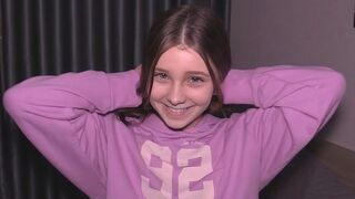 The girl was fucked by a huge cock, her hole stretched hard