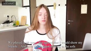 The guy taught his step-sister to play chess, but she lost and got fucked