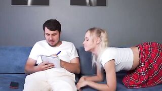 I helped my stepsister with her homework and she rewarded me with sex