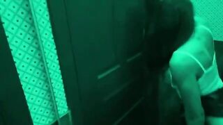 Roommate and I fucked in the toilet bar, it was hot!