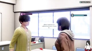 3D hentai school girl Yuna has sex with a room girl