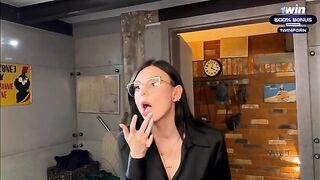 A stepson spied on his mom in the shower and fucked her hard - raw and intense