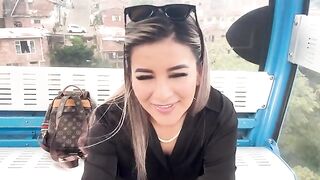 Petite girl fucked outdoors by stepbrother's friend while riding the cable car in Cali