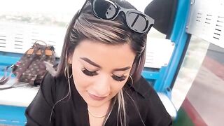 Petite girl fucked outdoors by stepbrother's friend while riding the cable car in Cali