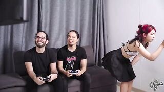 Petite Latina Cindy Luna gets her cunt smashed by two cocks