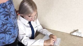 The cute girl met her tutor and got fucked after class