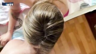 Horny slut stepmom with big tits seduces her stepson and thanks him for breakfast