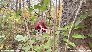 Little Red Riding Hood makes love with Big Bad Wolf outdoors