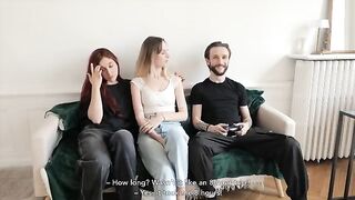 Two French beauties share a great fuck with a lucky guy