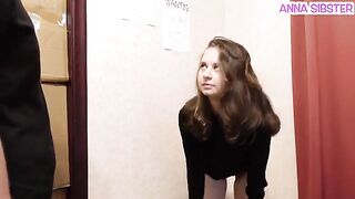 A beautiful slut was caught stealing chips in a daring shoplifting scene