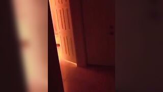 The red-haired girl exhibitionistically fucks in front of the house
