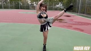 Cheerleader girl gets fucked on the city streets