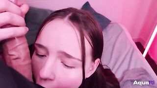 A cute schoolgirl got her pussy filled with cum by a big cock
