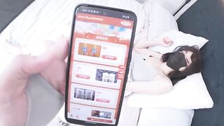 A Chinese girl with big tits masturbates and then gets fucked