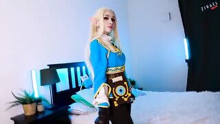 Link has to wait for Zelda’s pussy to get wet with cum