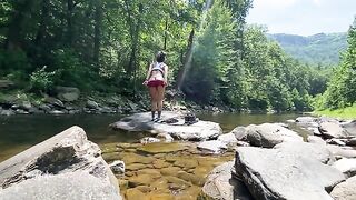AmyGabe enjoys outdoor sex with her boyfriend on a hike