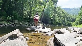 AmyGabe enjoys outdoor sex with her boyfriend on a hike