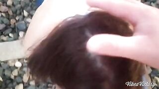 A girl calmed down after sex with stepbrother in the throat