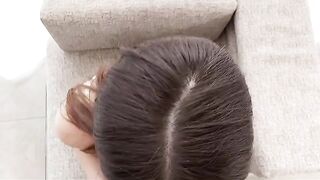Asian beauty's amazing close-up handjob and blowjob skills