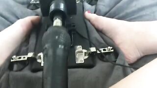 A girl was fucked by a machine and came