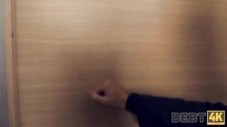 A foursome sex party offered to the debt collector by desperate girls