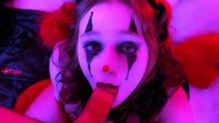 A kinky clown blowjob with a facial finish, just for you