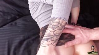 The guy teased and stuffed the ass of a young beauty with cream