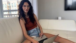 Horny stepbrother forces his stepsister to be naked with him