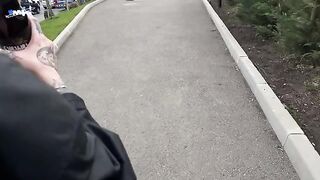 A student is fucking with stranger in the supermarket