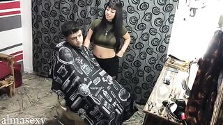 An Argentine slut gets fucked hard in a barbershop in this hot video